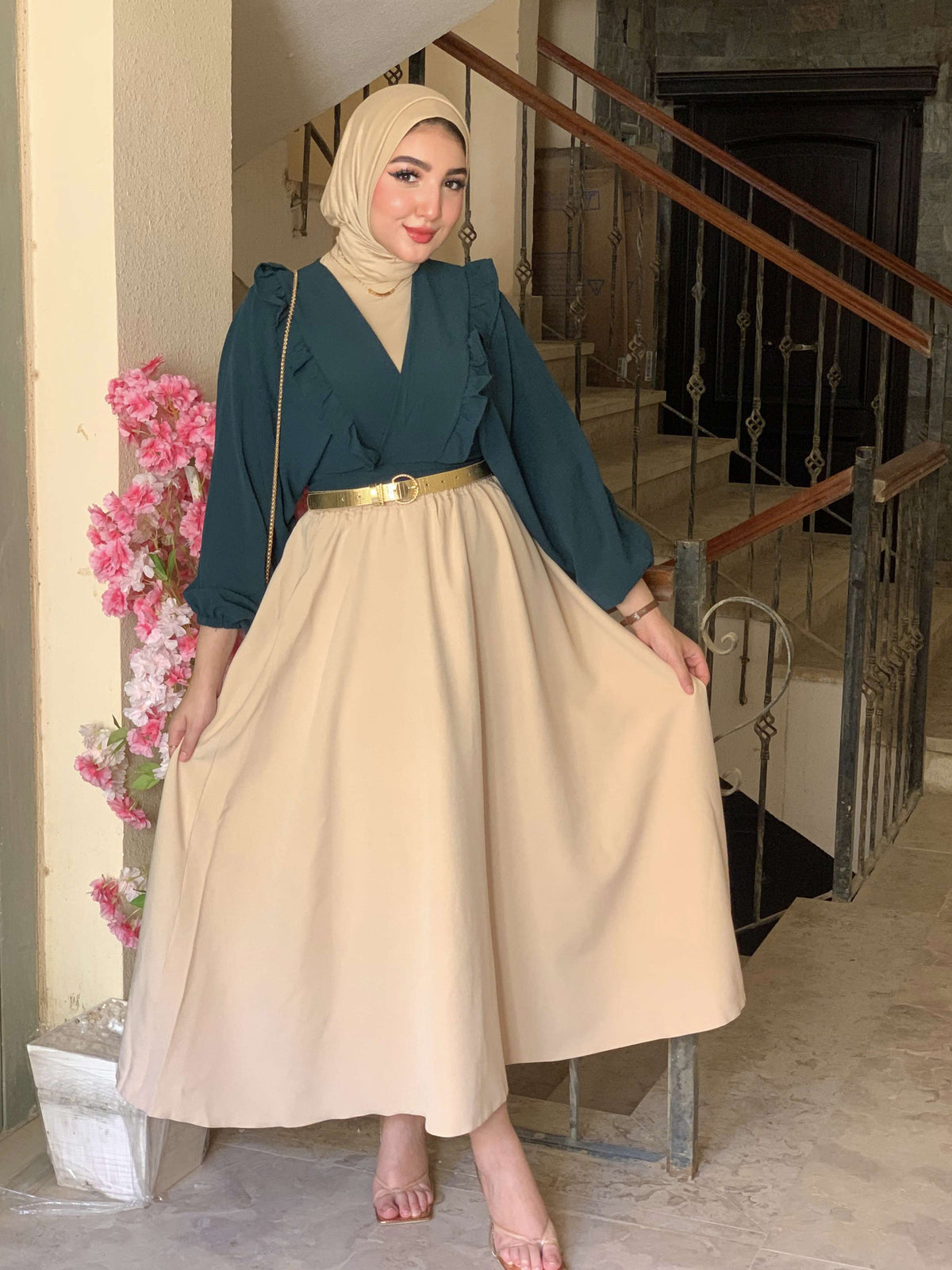 Beige Rozalin skirt