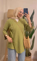 Kiwi Linen Blouse With Tie