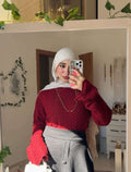 سويتر سلسال عنابي