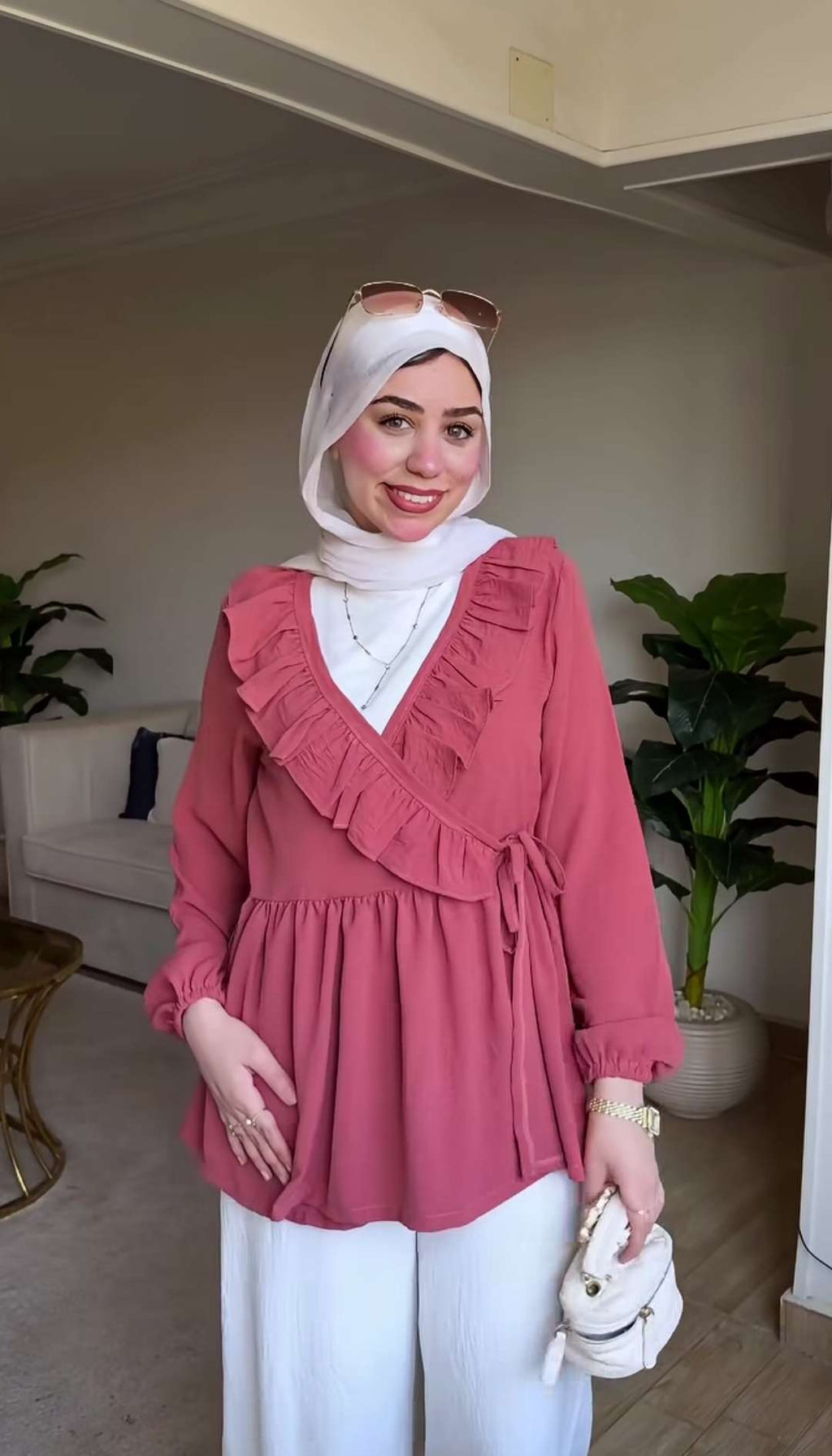 بلوزة كشمير ملفوفة