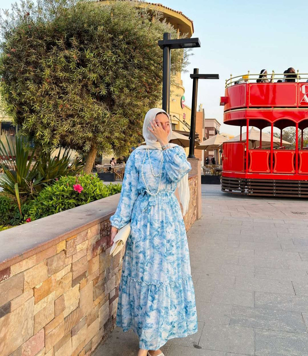 فستان بيبي بلو ماربل