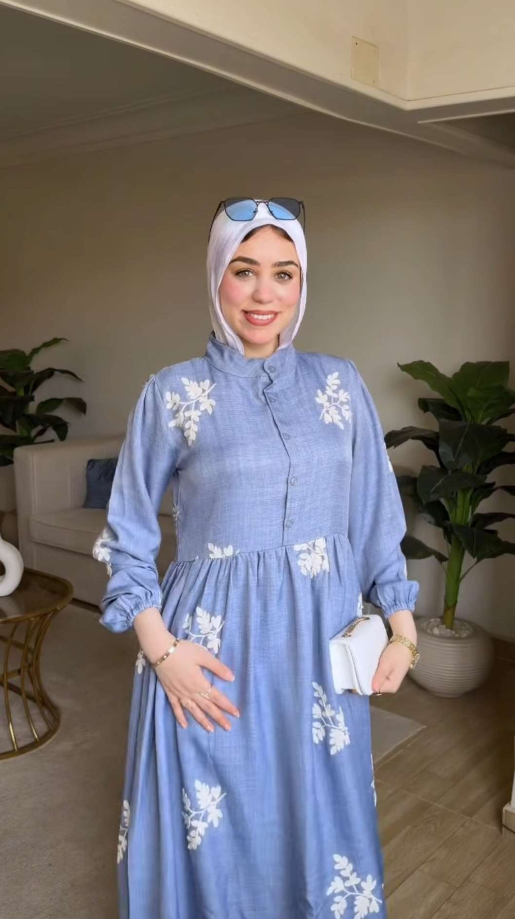 Baby Blue Embroidered Dress