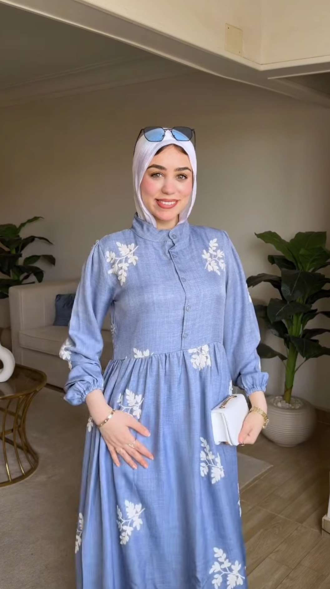 Baby Blue Embroidered Dress