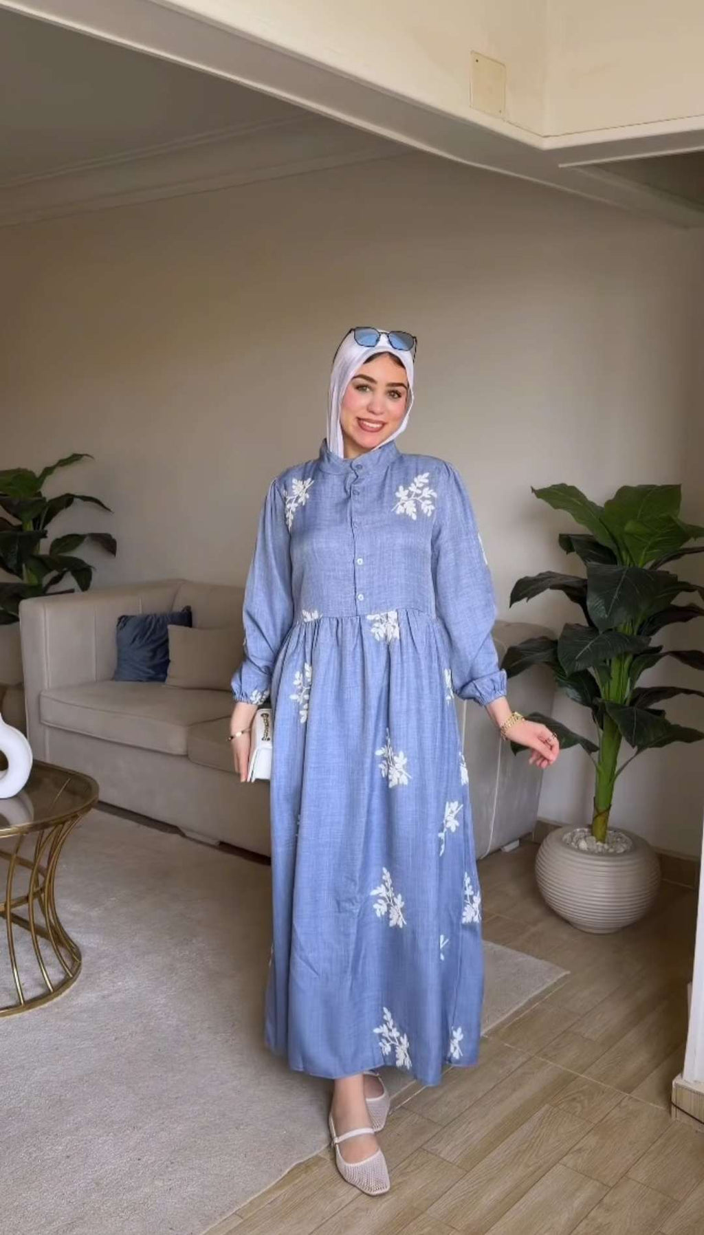 Baby Blue Embroidered Dress