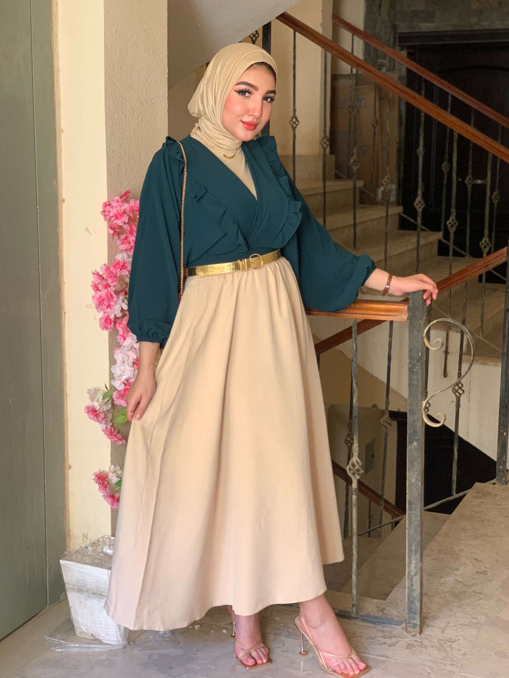 Beige Rozalin skirt