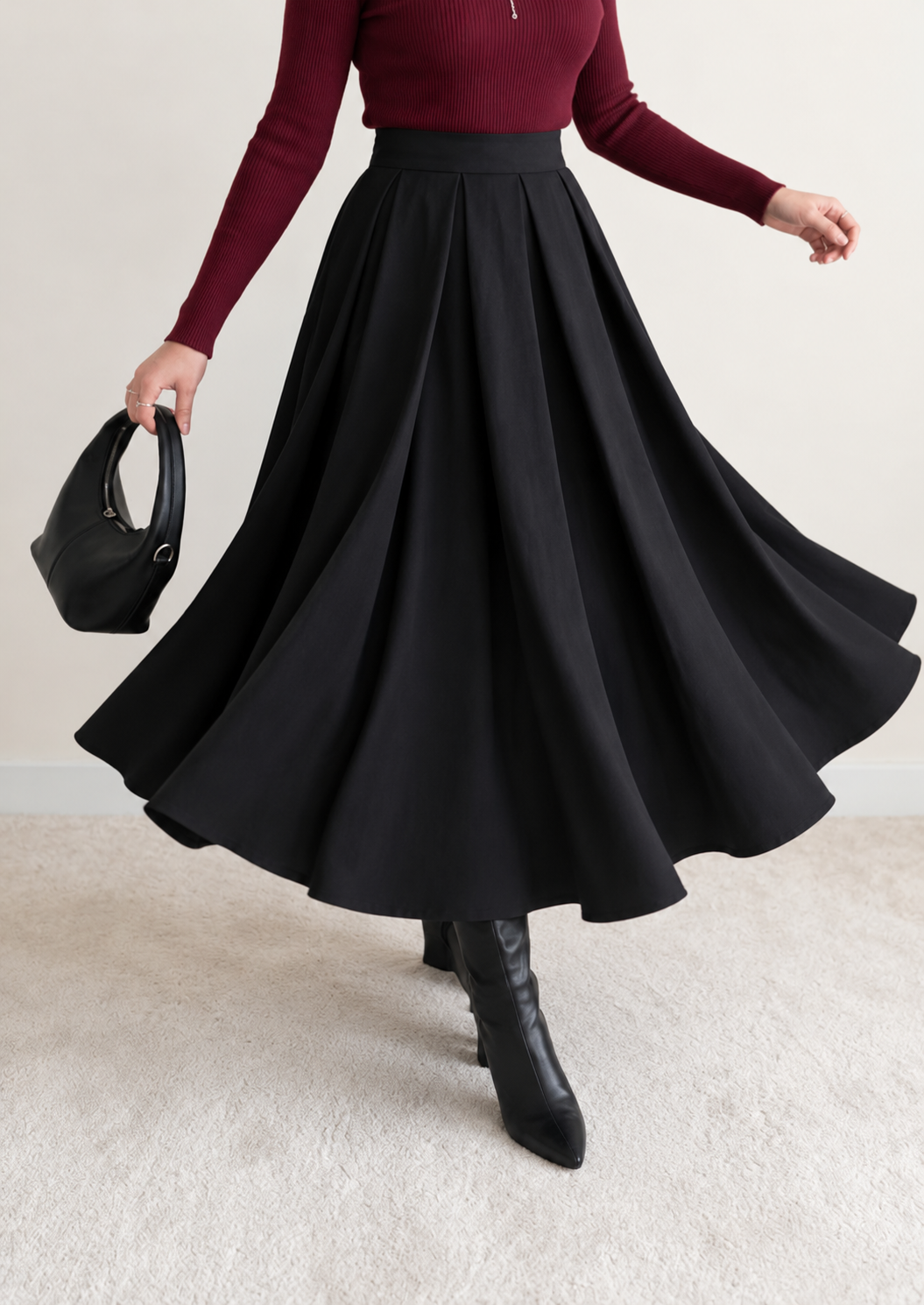Black Modern Skirt.