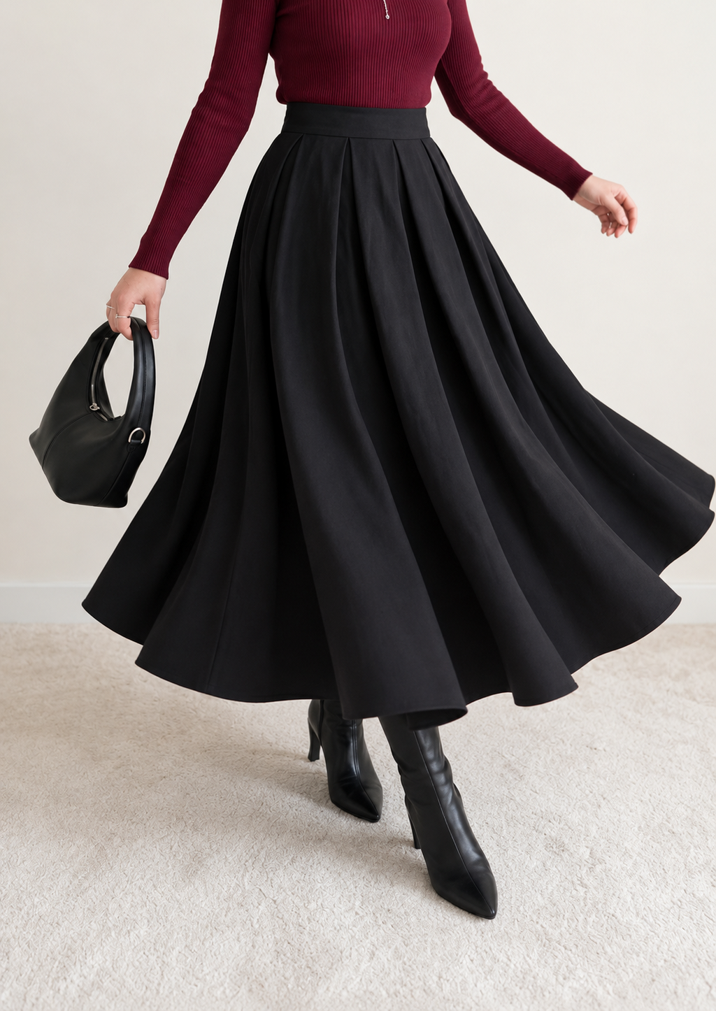 Black Modern Skirt.