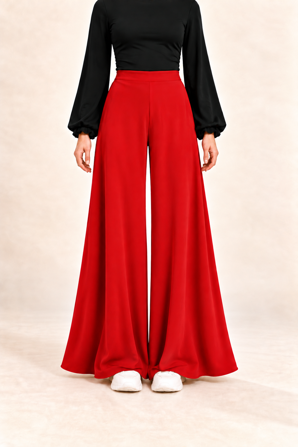 Red Wide-leg Pants.