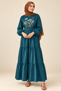 Jinzari Linen Embroidered Dress.