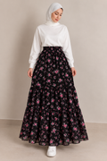 Fuchsia Flowers Skirt