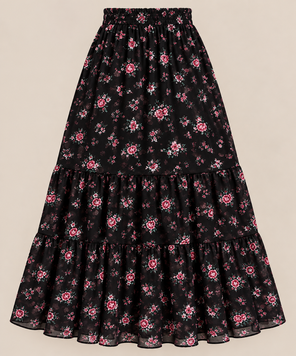 Fuchsia Flowers Skirt