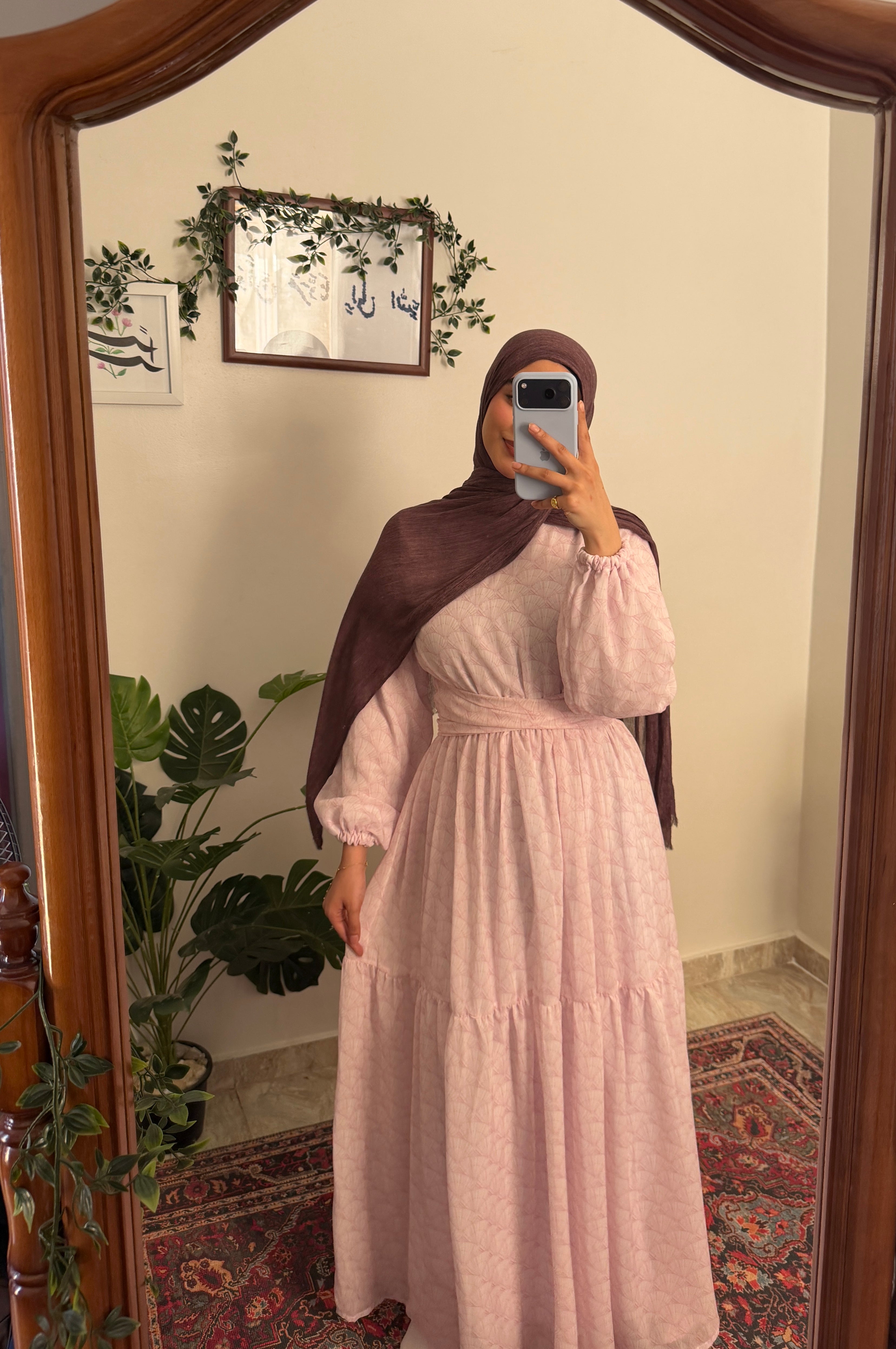 فستان صدف وردي