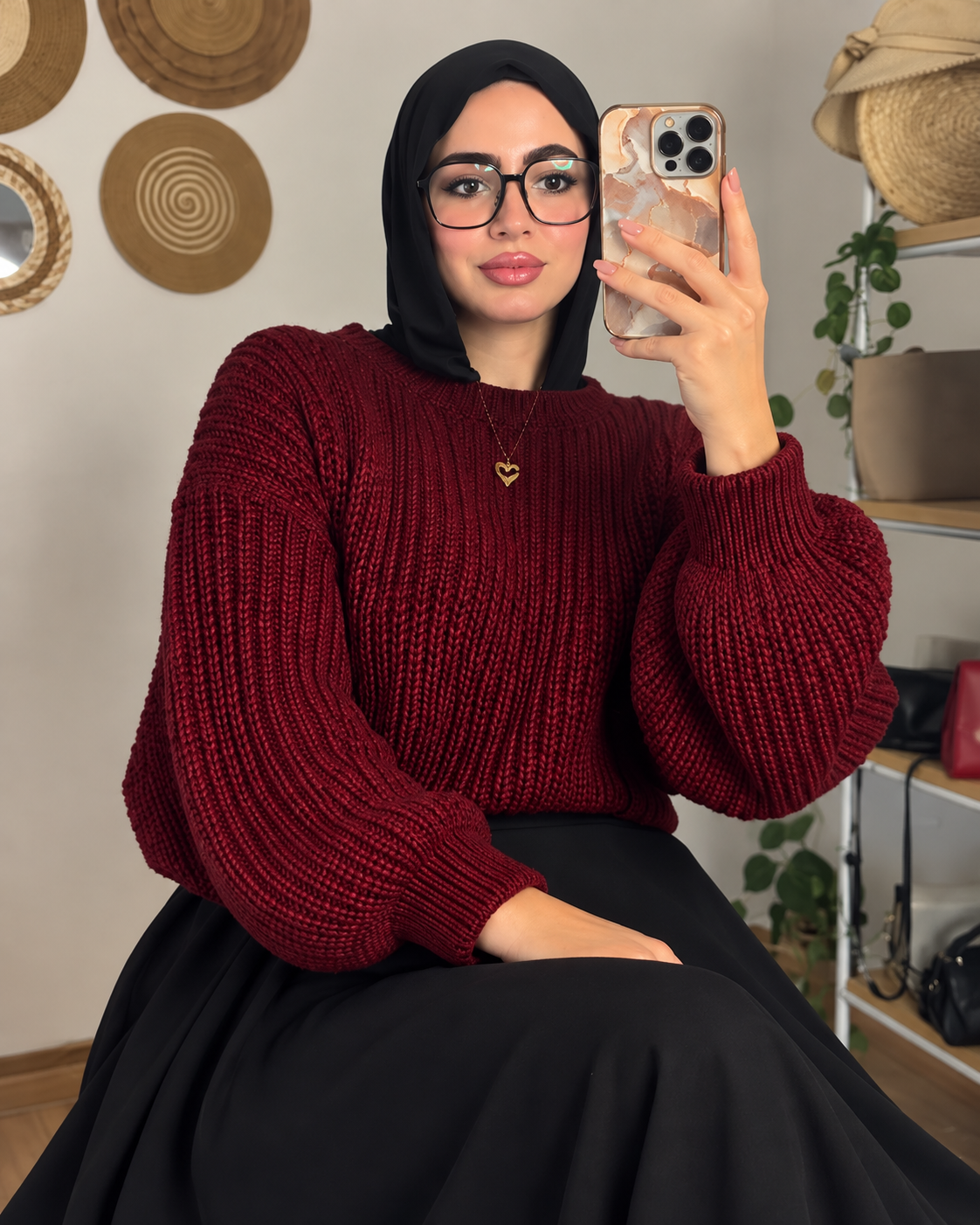 بلوفر كروب توب عنابي