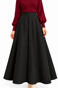 Black Suede skirt with Button.