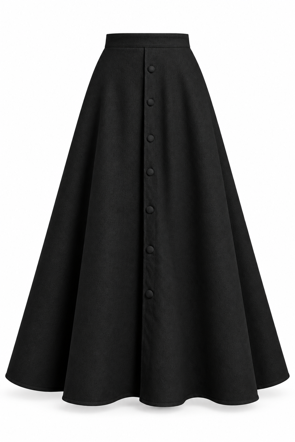 Black Suede skirt with Button.