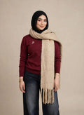 Burgundy Embroidered Butterfly Pullover