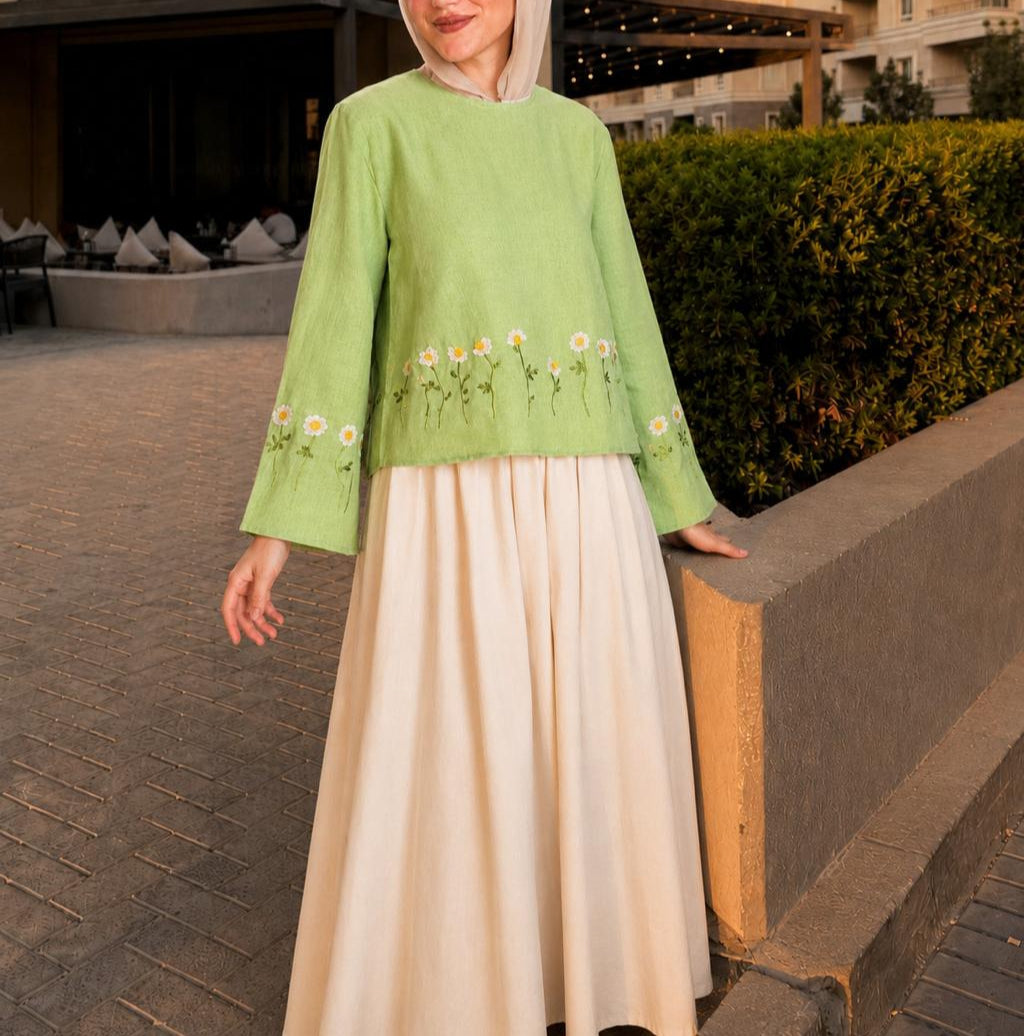 Mint Green Embroidered Blouse