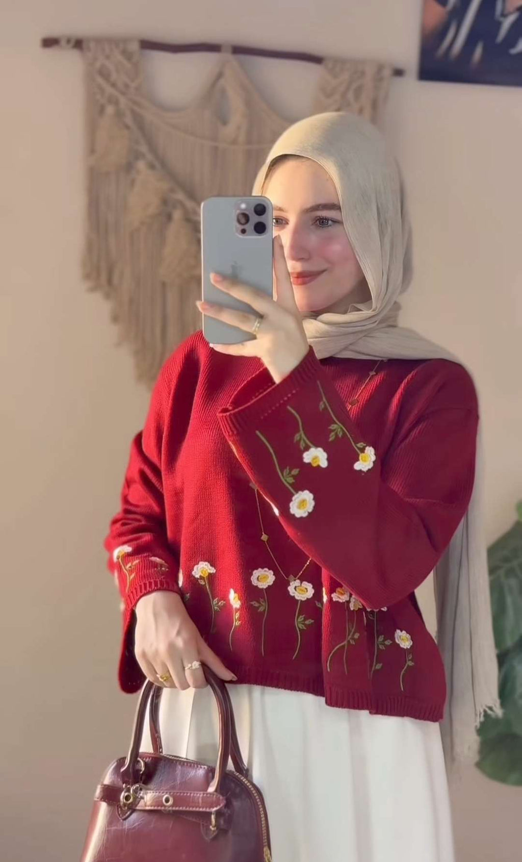Burgundy Rose Pullover.