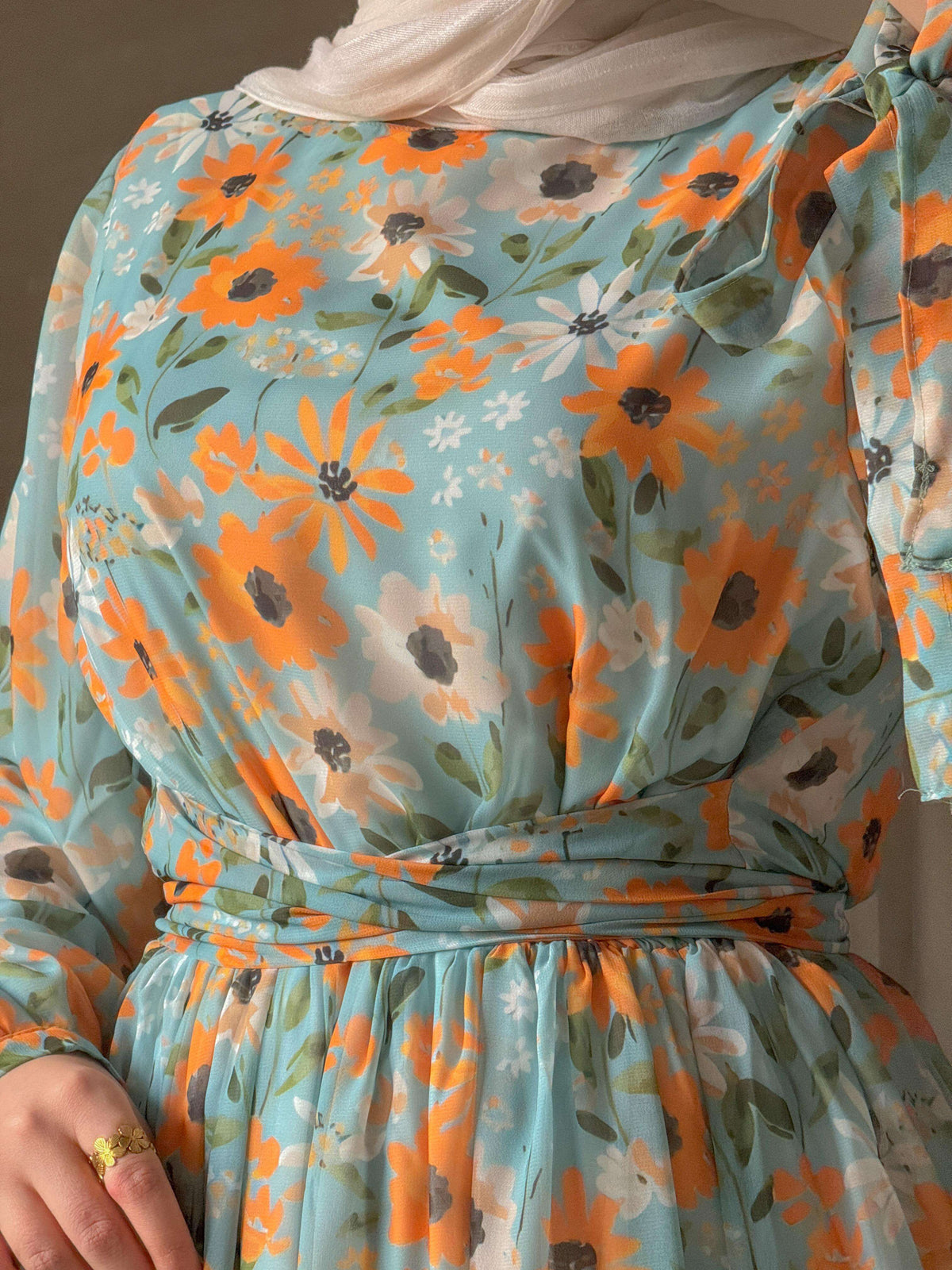 Orange Floral Dress