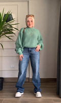 Mint Green Crop-Top Pullover
