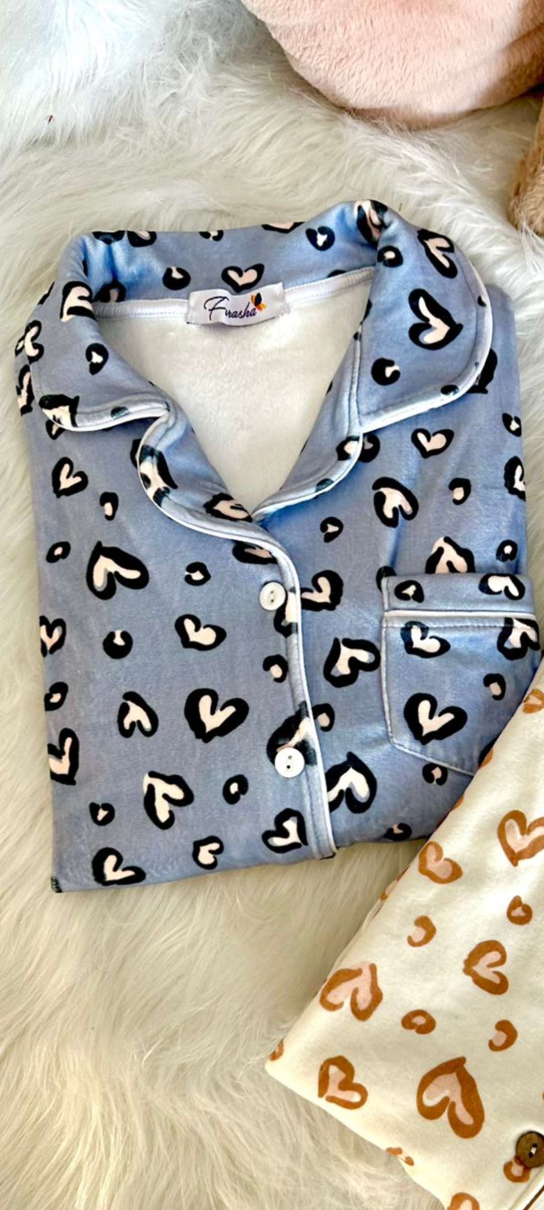 Baby Blue Colored Hearts Pajamas