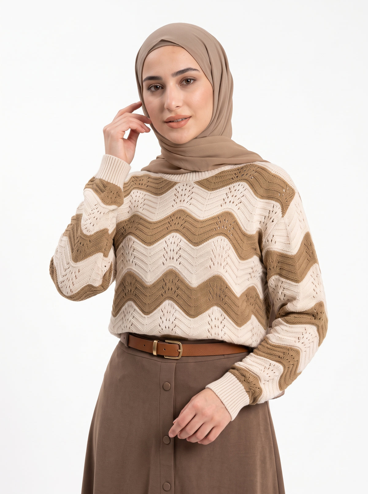 Cafe Striped Chain Pullover