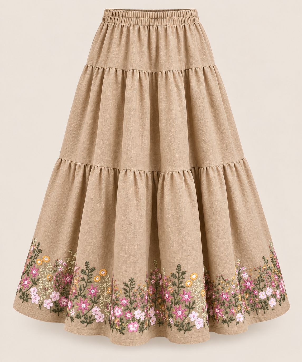 Cafe Embroidered linen Skirt