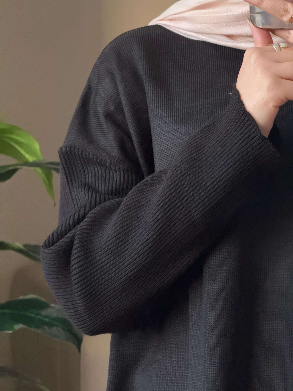Black pullover with side opening