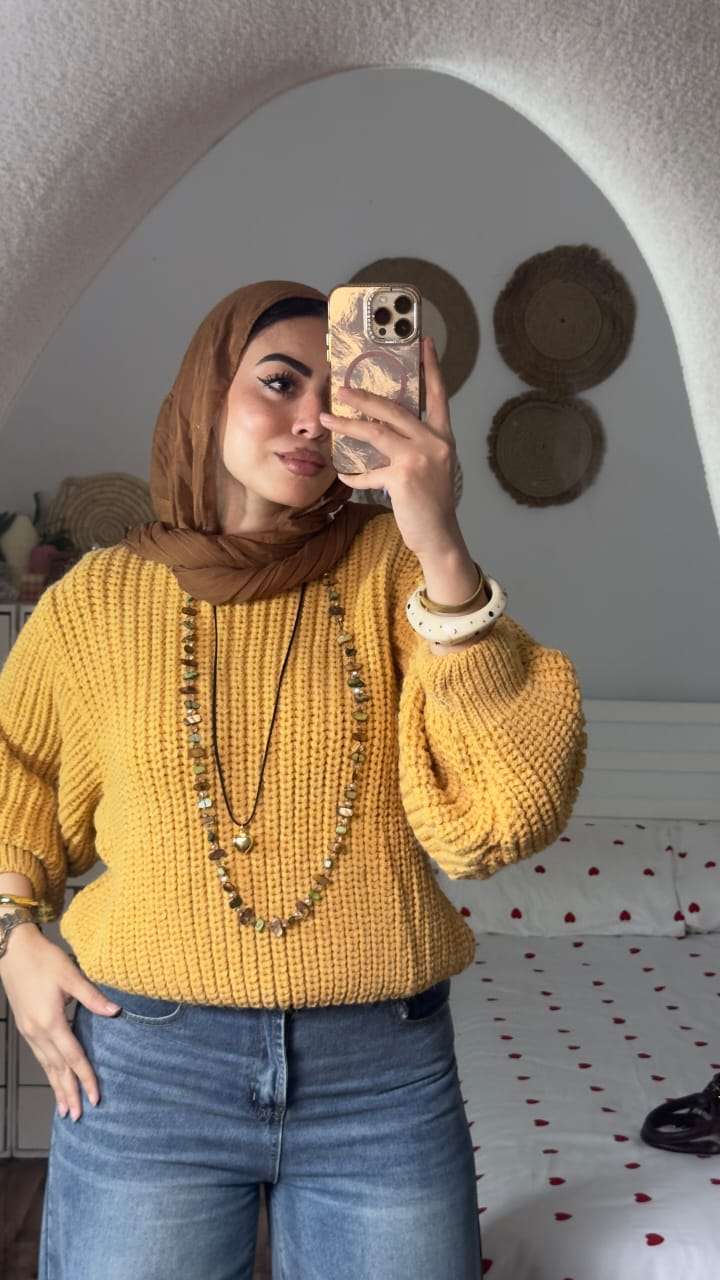 Mustard Crop-Top Pullover