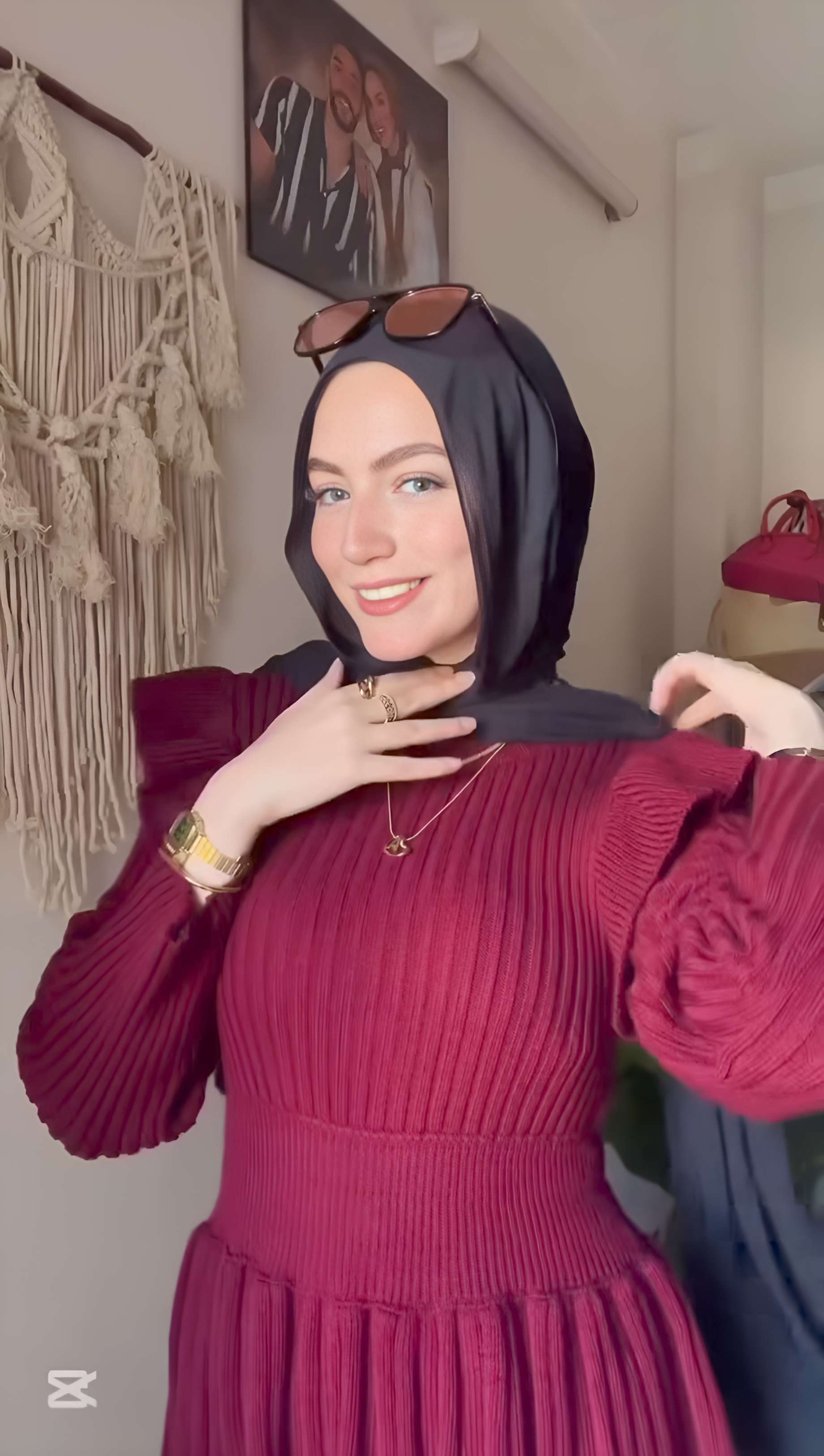Burgundy Ruffled Dress