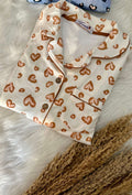 Beige Colored Hearts Pajamas.