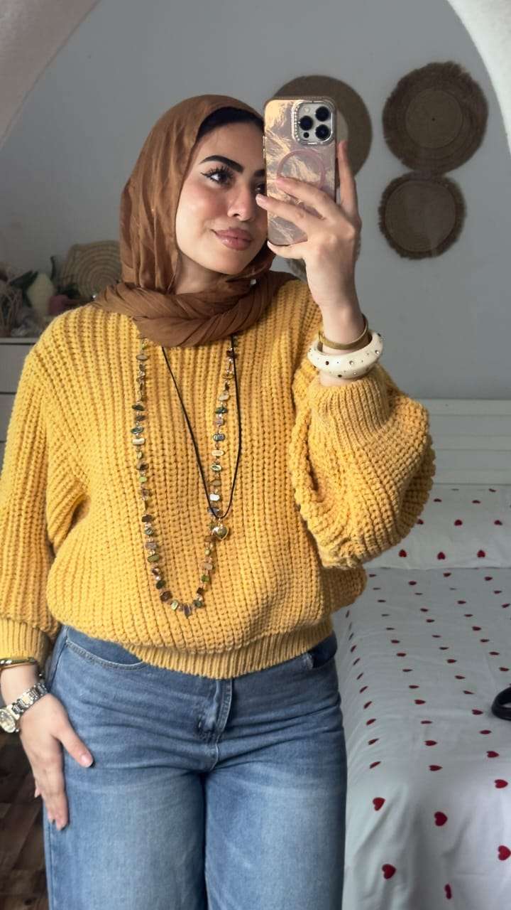 Mustard Crop-Top Pullover