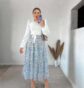 Baby Blue Floral Skirt.