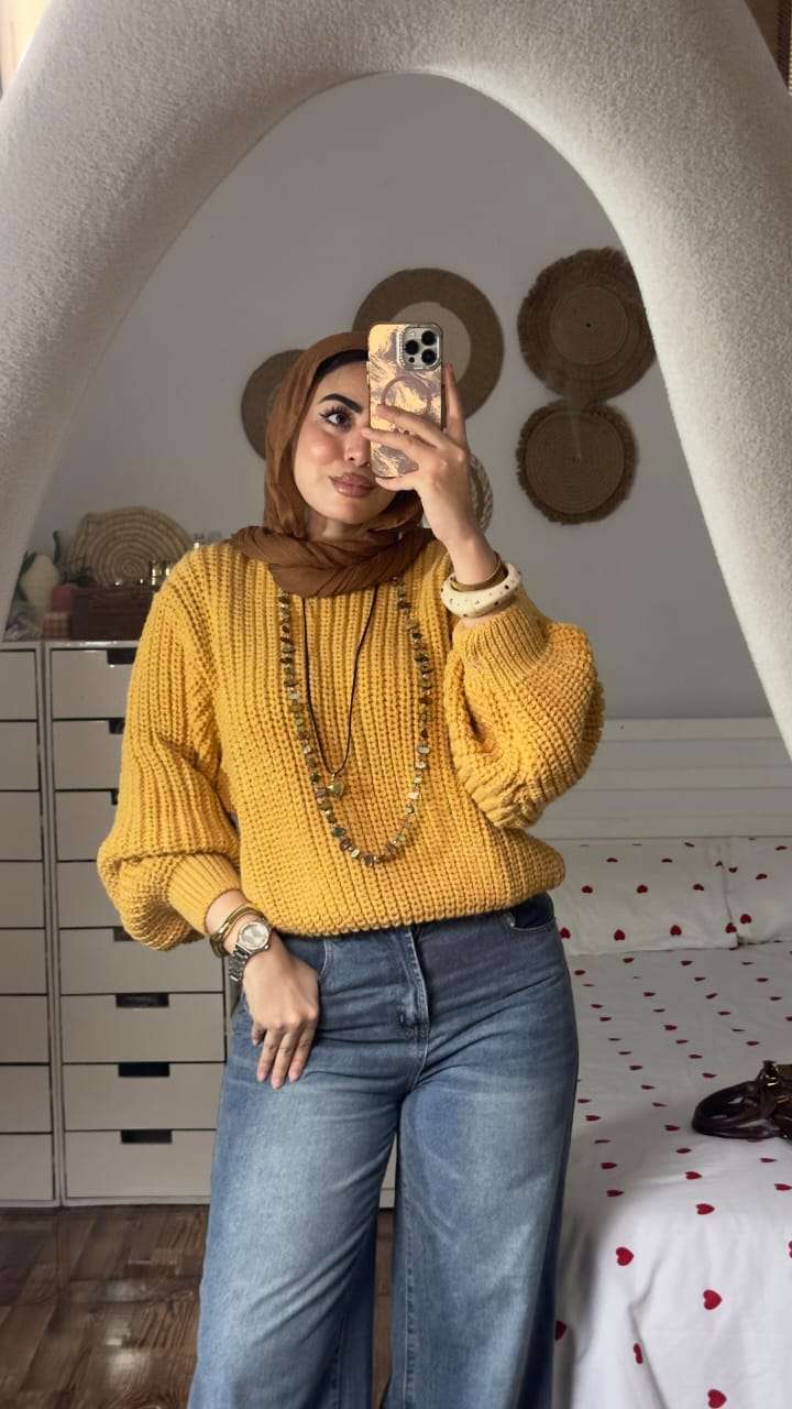 Mustard Crop-Top Pullover
