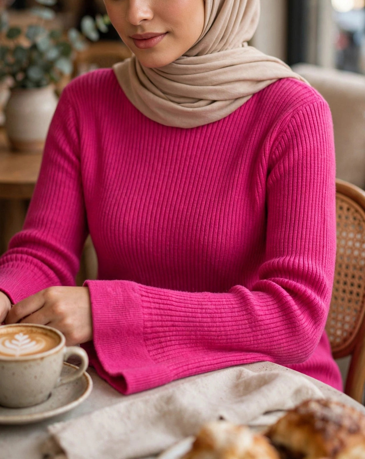 Fuchsia Basic Ruffled Sleeves