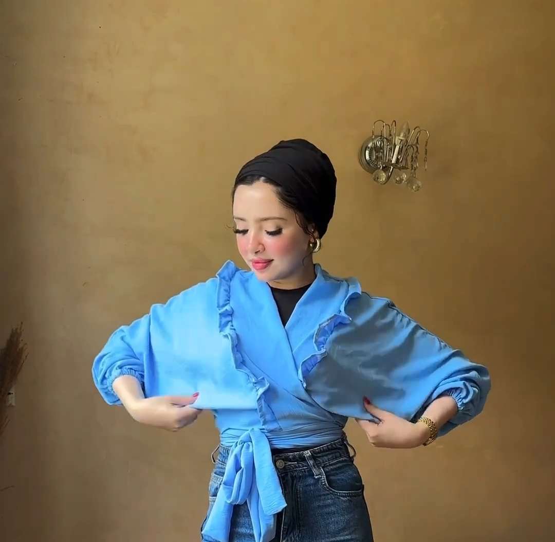 Baby Blue Ruffles Blouse.