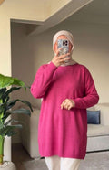 Fuchsia pullover with side opening