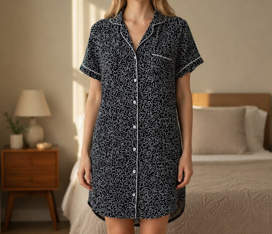 Black Polka-Dot Nightshirt.