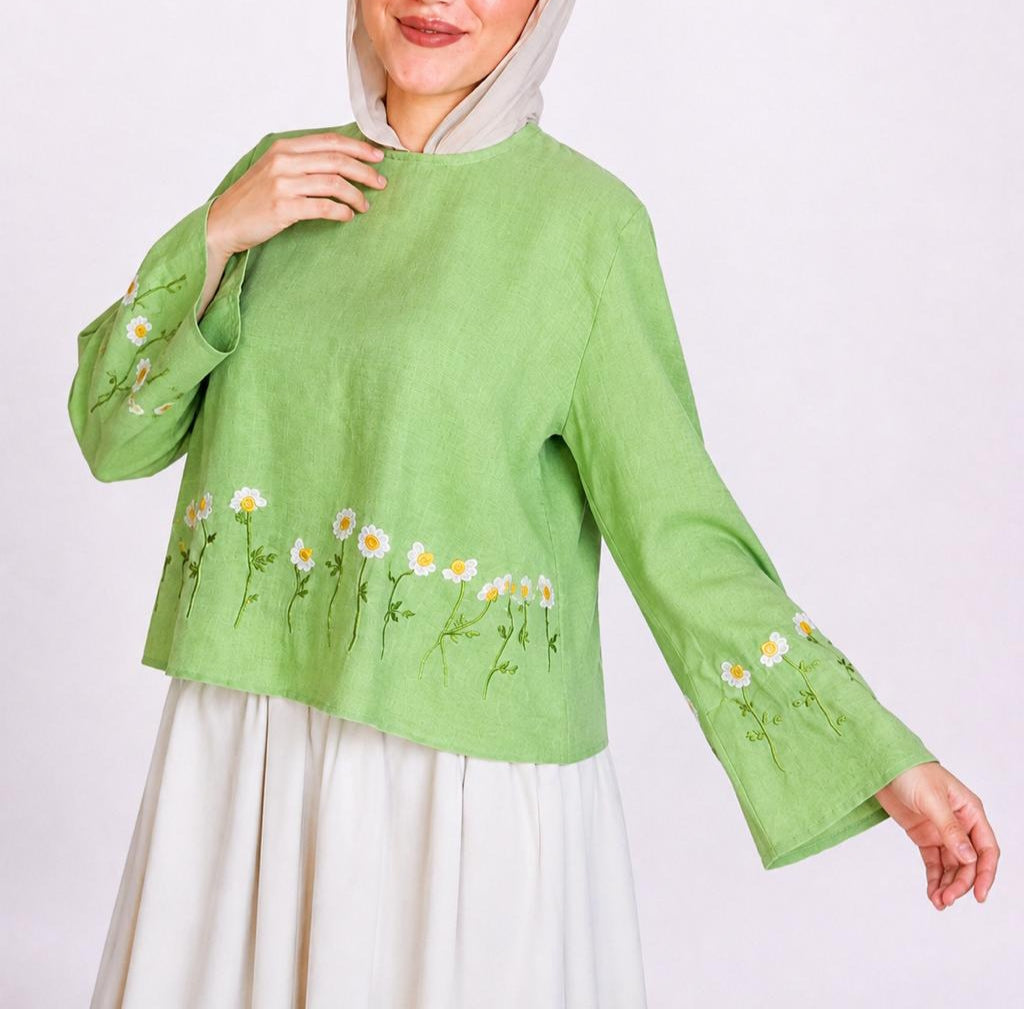 Mint Green Embroidered Blouse