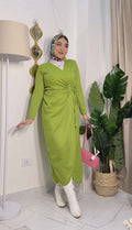 Kiwi Rib-Knit Dress With a Metal Ring