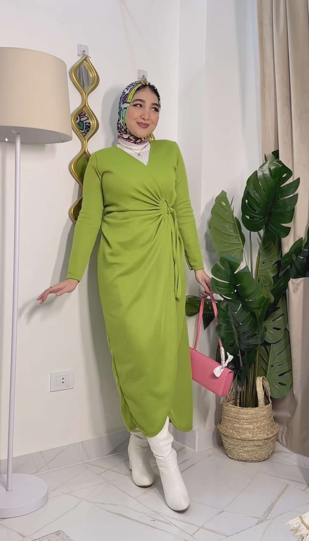 Kiwi Rib-Knit Dress With a Metal Ring
