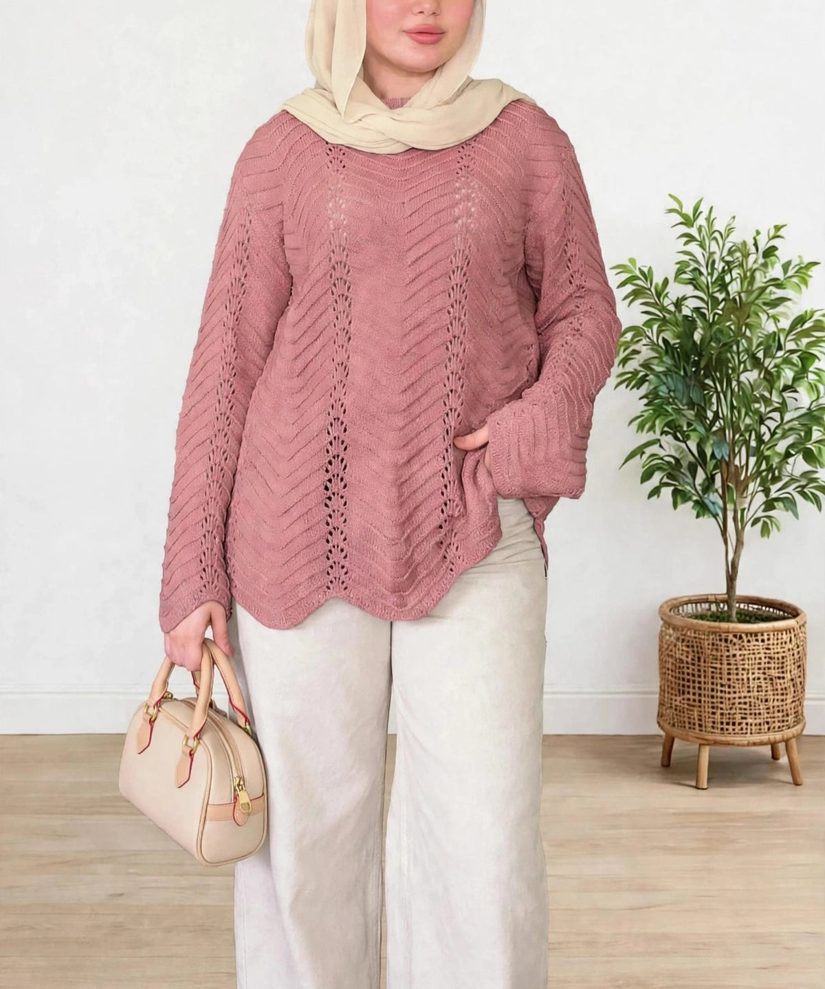 Cashmere Chain Pullover.
