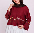 Burgundy Embroidered Blouse