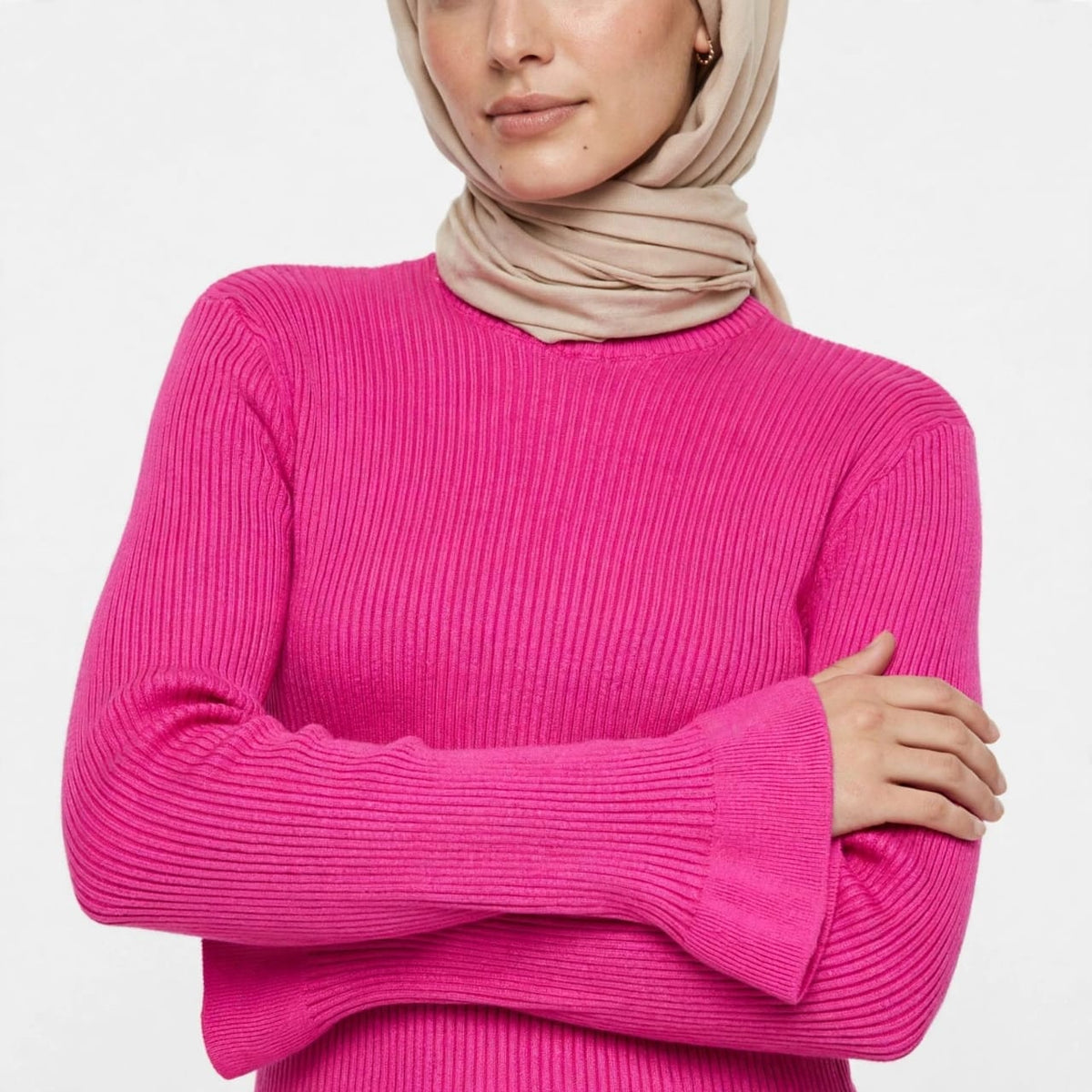 Fuchsia Basic Ruffled Sleeves