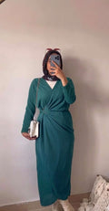 Jenzari Rib-Knit Dress With a Metal Ring