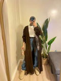 Brown Bow Sleeve Cardigan.