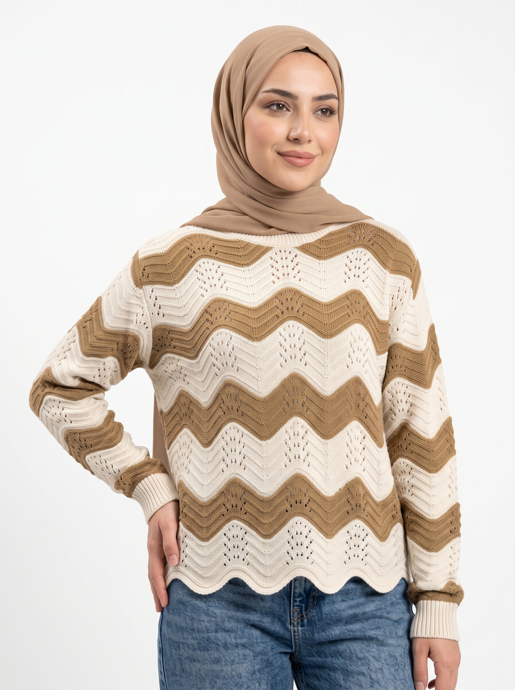 Cafe Striped Chain Pullover
