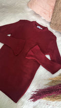 Burgundy Basic Ruffled Sleeves