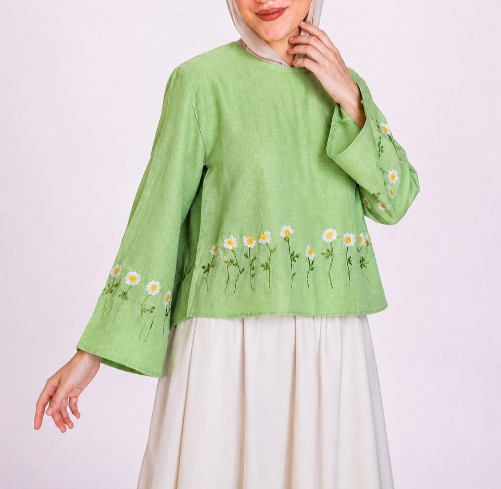 Mint Green Embroidered Blouse