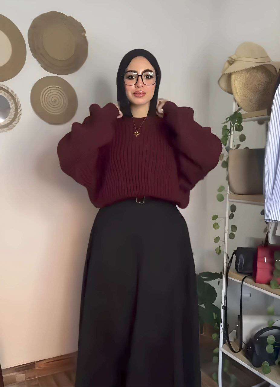 Burgundy Crop-Top Pullover
